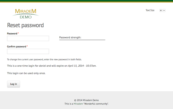 Change password form