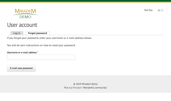 Forgot password form